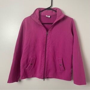 Columbia Zip-Up Sweatshirt – Bright Pink, Size Large